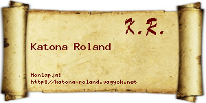 Katona Roland névjegykártya